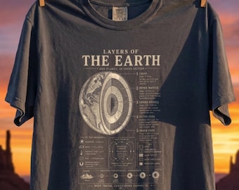 Layers of the Earth T-Shirt, Geology Shirt, Science Teacher Gift, Earth Science Shirt, Educational Graphic Tee, Vintage Texbook stem shirt