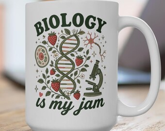 Mug biologie La biologie, c'est ma confiture, cadeau pour professeur de sciences, tasse à café pour étudiant en biologie, cadeau STEM, cadeau biologiste pour l'obtention du diplôme