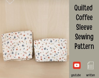 Patrón de costura para funda de café acolchada - Patrón para funda de café - Patrón para funda de café - Funda de café reutilizable en PDF - Funda para taza DIY - PDF de costura
