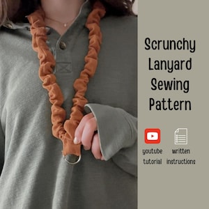Scrunchie Lanyard Badge Holder Sewing Pattern - Scrunchy Lanyard Sewing Pattern - Fabric Lanyard Sewing Pattern - PDF Sew Pattern - DIY gift