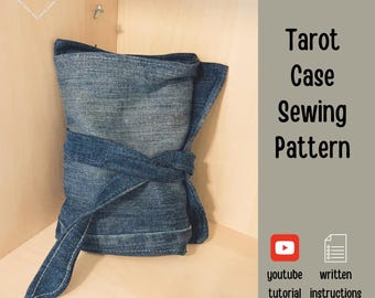 Patrón para estuche de cartas de tarot - Patrón de costura en PDF para bolsa de cartas de tarot - Soporte para cartas de tarot DIY - Patrones para tapete de tarot - Patrón de costura para tapete de tarot - Místico