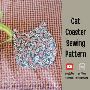 DIY Coaster - Easy Coaster Sewing Pattern - Cat Coaster PDF Pattern - DIY Halloween Decor - Beginner Sewing Pattern - Home Decor Sewing Pat
