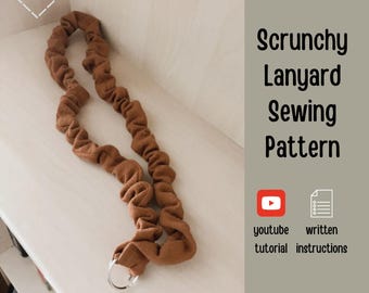 Patrón de costura PDF para portatarjetas con cordón tipo scrunchie - Patrón de costura para cordón tipo scrunchie - Plantilla de patrón de cordón de tela - Patrón de costura PDF