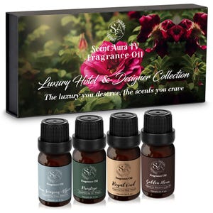 Scent Aura IV Set of 4 Diffuser Oils| Inspired by Five Star Hotels & Designer Perfume Scent