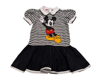 Vintage Minnie's Corner Youngland Drop Waist Puff Sleeve Striped Dress Size 5