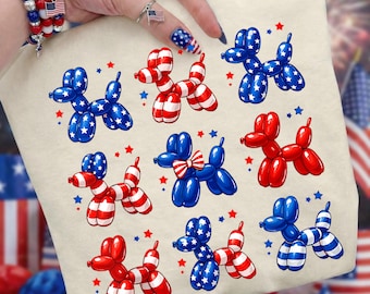USA Balloon Dogs Png, 4th July Balloon Png, Patriotic Dog Png, America 250th Png, Balloon Animal July 4th