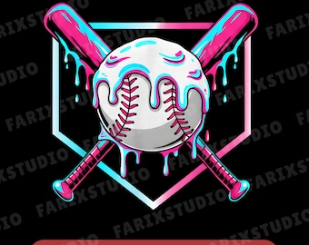 Baseball Drip png, Drip Baseball Design, Ice Cream Baseball png, Boys Baseball Shirt png, Cool Baseball Graphic, Sport Drip png