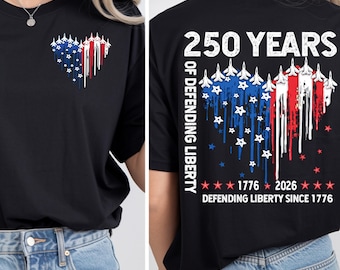 Paquete PNG de diseño frontal y posterior de America 250 Defending Liberty, 1776–2026, Bandera patriótica de avión para veteranos PNG