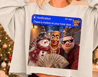Funny Christmas Notification Png, Front Door Meme Png, Funny Holiday Characters Png, Sarcastic Xmas Sublimation Design
