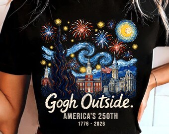 Gogh al aire libre PNG, América 250 aniversario PNG, Noche estrellada EE. UU. PNG, Van Gogh 4 de julio PNG, 1776 2026 PNG, Arte patriótico divertido PNG