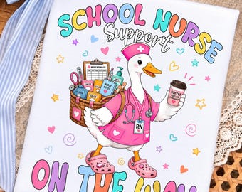 School Nurse PNG, Funny Nurse Goose Png, School Nurse Support Png, Nurse Back School Png, Goose Nurse Png, Nurse Gift Png