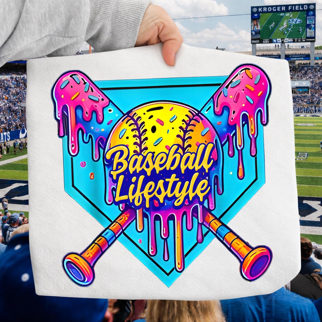 Neon Baseball Drip PNG, Baseball Lifestyle Design, Colorful Baseball ...