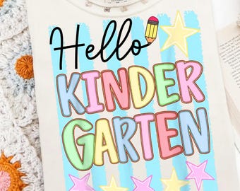 Hello Kindergarten Png, Kindergarten Back To School Png, Pastel Kindergarten Png First Day Kindergarten Png, Kinder Png