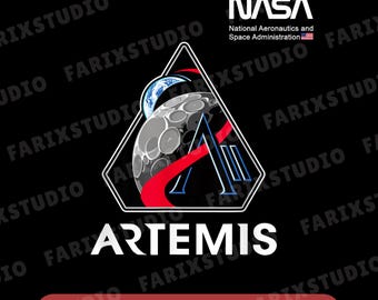 NASA Artemis II Mission Patch png, Space Launch-logo, ontwerp maanmissie, astronautafbeelding, NASA-raketshirt, cadeau ruimteliefhebber