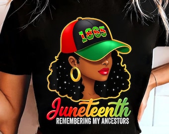 Juneteenth Recordando a mis ancestros Png, Mujer negra Juneteenth Png, Juneteenth de 1865 Png, Mujer afro Png, Camiseta del orgullo negro Png