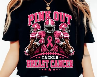 Pink Out Png, Tackle Breast Cancer Png, Football Awareness Png, Pink Ribbon Football Png, Breast Cancer Football Shirt Png