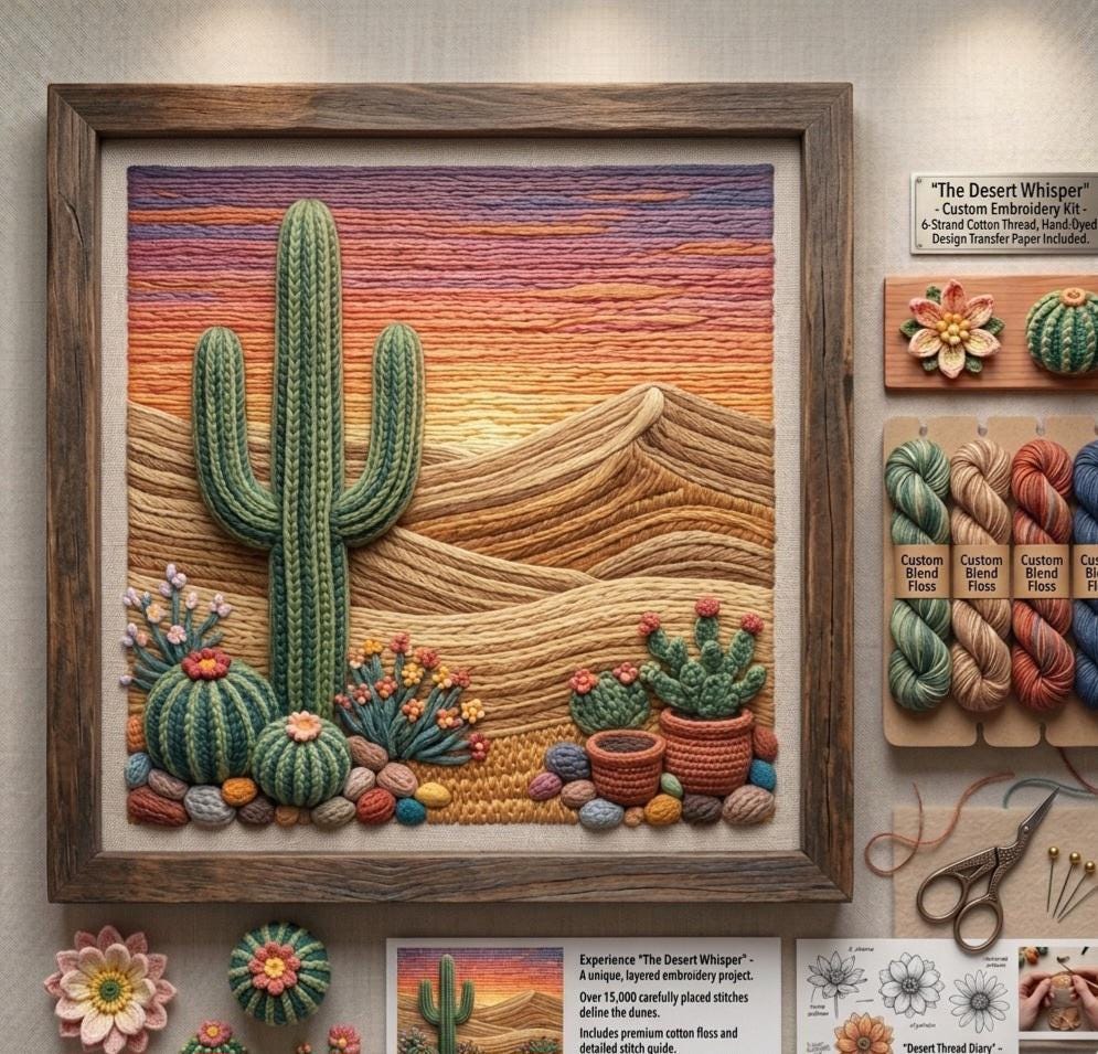 30 Framed Crochet Wall Art Patterns for Stylish, Handmade Decor 10 Desert Cactus Sunset Framed Wall Art
