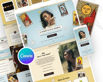 Canva Sales Website Template, Tarot Reading | Spiritual Business Website for Tarot Readers | Landing Page Tarot Cards Design