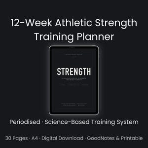 Strength Training Planner | 12-Week Periodised Workout Log | Science-Based Gym Tracker | Digital & Printable PDF | GoodNotes
