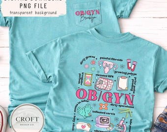 OB/GYN Nurse Doodle PNG | Medical Sublimation File (Digital Download)