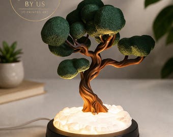 Lámpara con forma de bonsái: decoración para un ambiente acogedor.