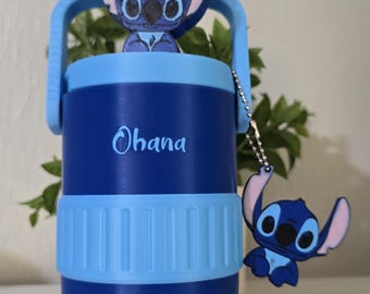 Lot de porte-canettes extraterrestres bleus avec décoration en paille et porte-clés