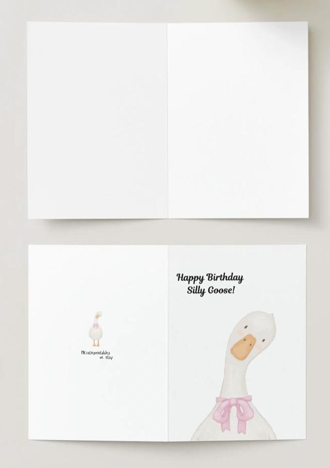 Silly Goose Birthday Card - Etsy