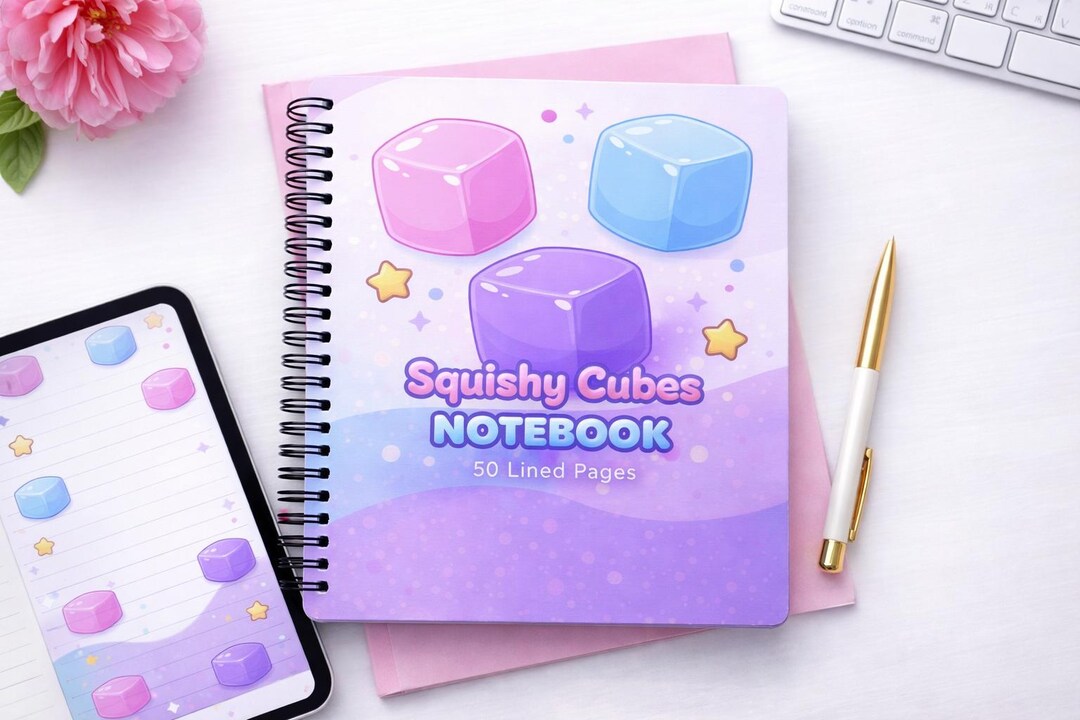 Cube Notebook Squishy Cubes Digital Notebook | Minimalist Lined Pages (digital ...