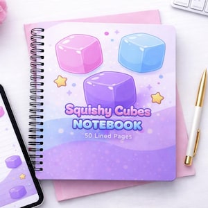 Squishy Cubes Digital Notebook | Minimalist Lined Pages (Digital Download)