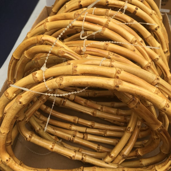 Bamboo D-shaped handbag purse handles // Bag Bakery de-stash dead stock (up to 8 pairs)