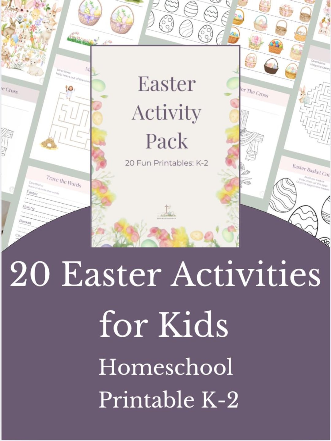 Easter Activity Pack for Kids | 20 Printable Worksheets (PDF) - Etsy