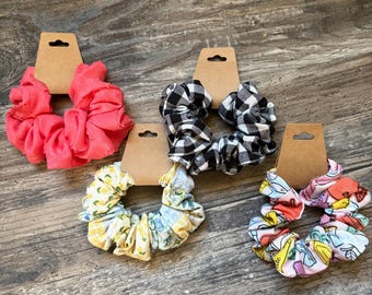 Handmade Scrunchie Hair Bow | Floral Fabric | Gift for Her | Cottagecore Style