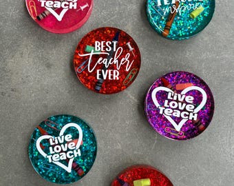 Teacher Resin Drink Coaster | Handmade Epoxy Coaster | Teacher Appreciation Gift | Best Teacher Ever | Teach & Inspire Gift