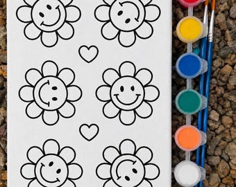 Paint Your Own Canvas Kit | Kids Painting Activity | DIY Craft | Birthday Party Favor | Preschool Art Kit | Screen-Free Gift