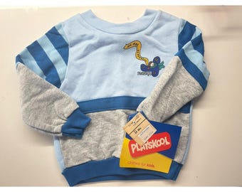 HTF  Vintage 1989 Playskool Air Mail Express Colorblock Sweatshirt Size 24 Mo