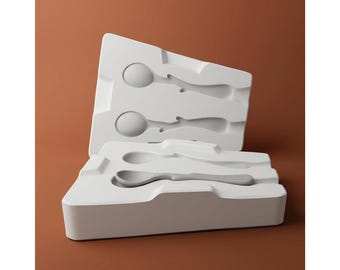 Molde de yeso personalizable para cucharas de ramita, molde de cerámica para colada de cucharas pequeñas