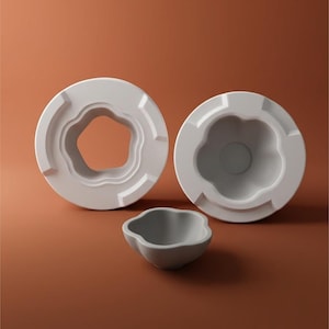 Flower Bowl Plaster Mold, Wobbly Dipping Dish Slip Casting Mould