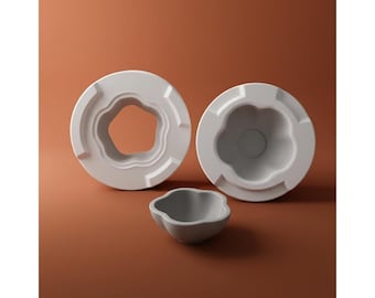Molde de yeso personalizable para cuencos de flores, molde de colada para platos de salsa con forma irregular