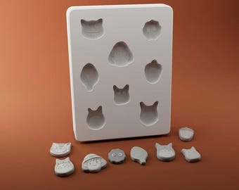 Molde de yeso con forma de Totoro (anime), molde de cerámica de 8 cavidades para fundición por deslizamiento.