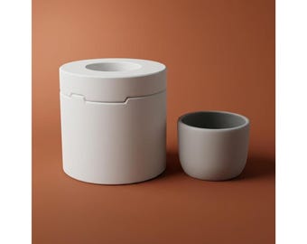 Molde de yeso personalizable para tazas de cerámica, molde pequeño redondo para colada.