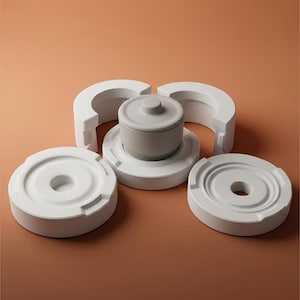 Lidded Pot Plaster Mold, Ceramic Casserole Slip Casting Mould