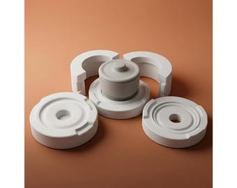 Molde de yeso personalizable para olla con tapa, molde de fundición de cerámica para cacerolas.