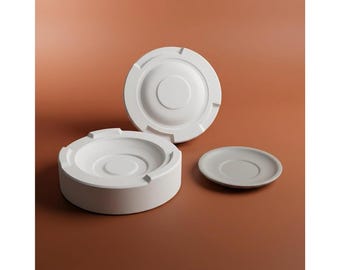 Molde de yeso personalizable para platos redondos, molde de colada para platillos de cerámica de 15 cm