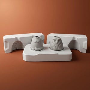Cat Owl Vase Plaster Mold, Mini Planter Slip Casting Mould