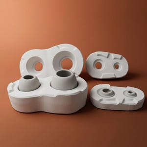 Molde de yeso para tarro con tapa, molde de cerámica para colada en dos tamaños, juego de 2