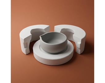 Molde de yeso personalizable para cuenco de matcha, molde de colada para chawan con boquilla
