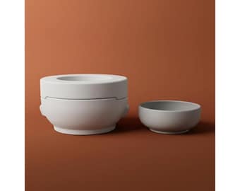 Molde de yeso personalizable para cuencos pequeños, molde minimalista para fundición de cerámica.