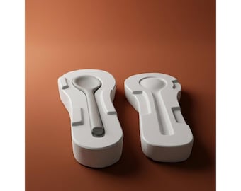 Molde de yeso personalizable para cucharas de cerámica, molde mediano para colada de cucharas de arcilla.