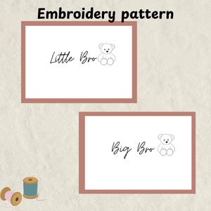 Little Bro Big Bro bear embroidery pattern (DIGITAL PRODUCT)
