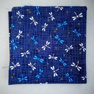 Blue Dragonfly Fabric Made in Japan Authentic Japanese Motif Cotton Cloth Handmade Sewing Quilting Zakka Pouch Coaster Tombo Print image 2